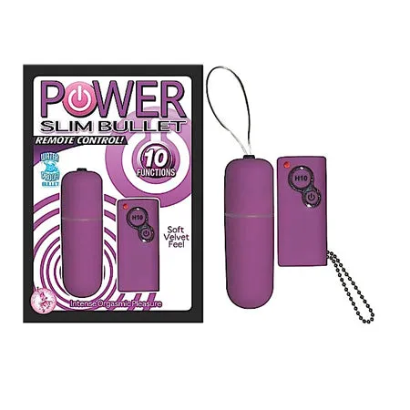 Novelties By Nasswalk Female Sex Toys | Power Slim Remote Control Bullet Vibrator - Purple