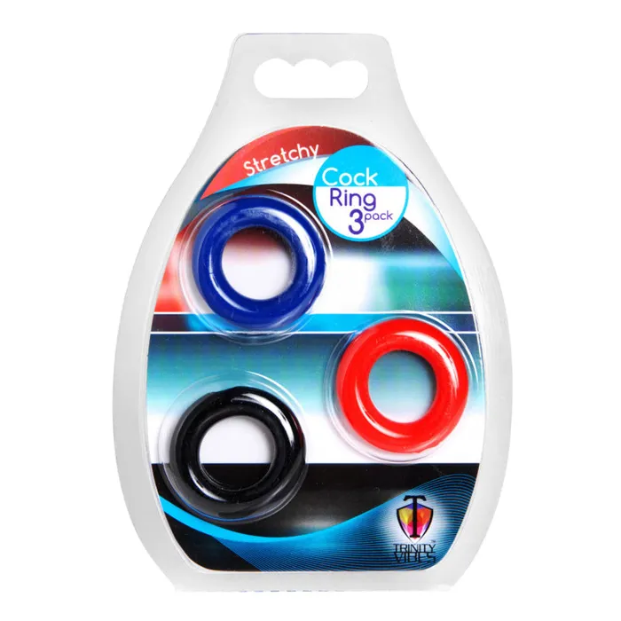 XR Brands Trinity Vibes Stretchy Cock Ring 3 Pack | Male Sex Toys XR Brands Trinity Vibes Stretchy Cock Ring 3 Pack | Male Sex Toys