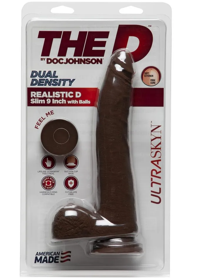 The D Realistic D Ultraskyn Slim Dildo with Balls The D Female Sex Toys