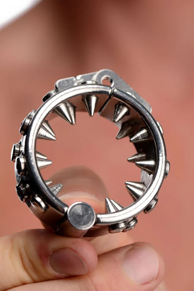 Impaler Locking Cbt Ring With Spikes XR Brands Master Series Male Sex Toys Impaler Locking Cbt Ring With Spikes XR Brands Master Series Male Sex Toys