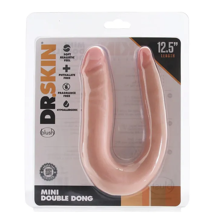 Erotica Adult Toys Dr Skin Mini 12 Inch Double Dildo in Vanilla Dildos
