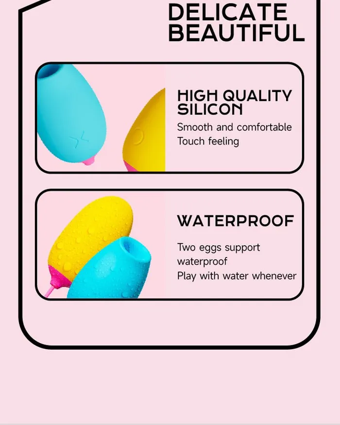 Monster Pub Female Sex Toys PALY Mini Handle Dual Suction Vibe Egg
