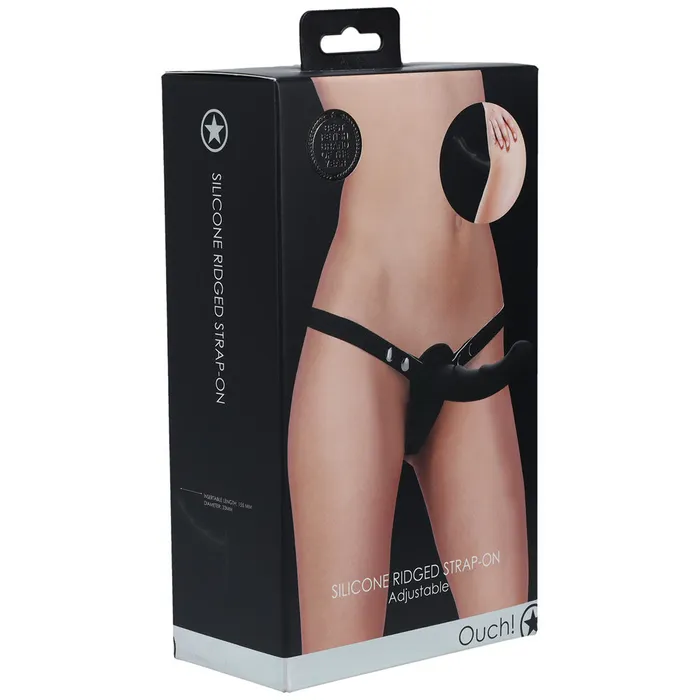 OUCH Silicone Ridged StrapOn StrapOn Shots Toys Female Sex Toys