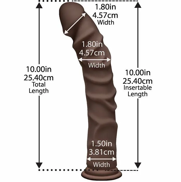 Dildos The D Ragin D 10 Chocolate Brown Ultraskyn Dildo Doc Johnson Novelties