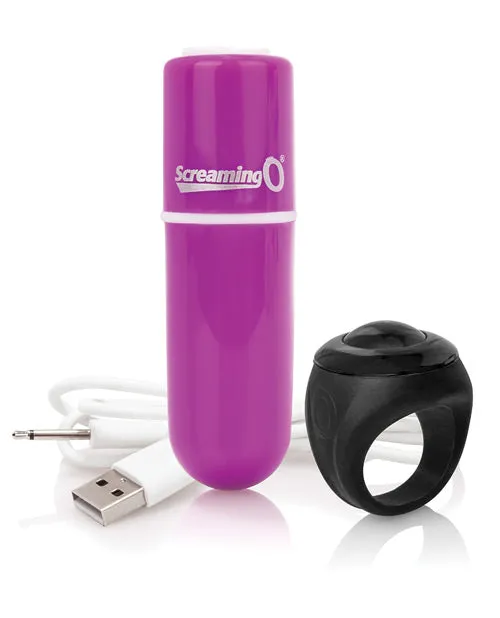 Screaming O Charged Vooom Remote Control Mini Vibrator Purple Screaming O Female Sex Toys