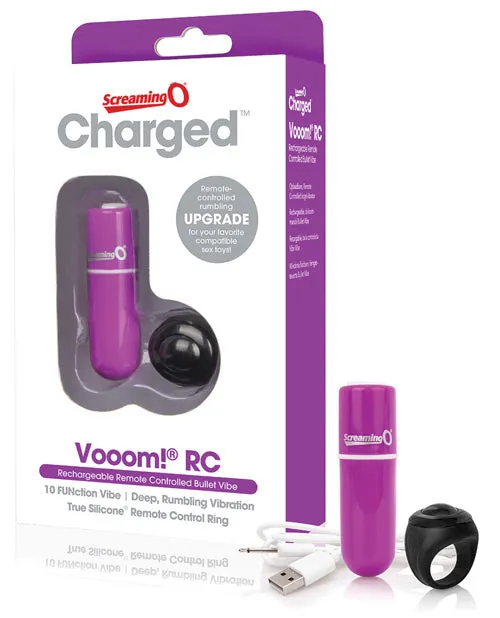 Screaming O Charged Vooom Remote Control Mini Vibrator Purple Screaming O Female Sex Toys