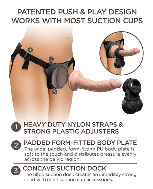 Female Sex Toys Pipedream King Cock Elite Ultimate Vibrating Silicone Body Dock Kit Wremote