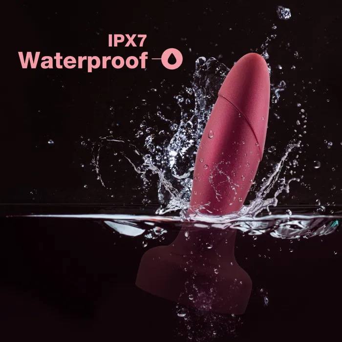 Anal Blush Anal Adventures Matrix By Blush Atomic Plug Tapered Tip With Gyrating Shaft Rotating Rimmer in Martian Wine Made from Pure Puria Silicone IPX7 Waterproof