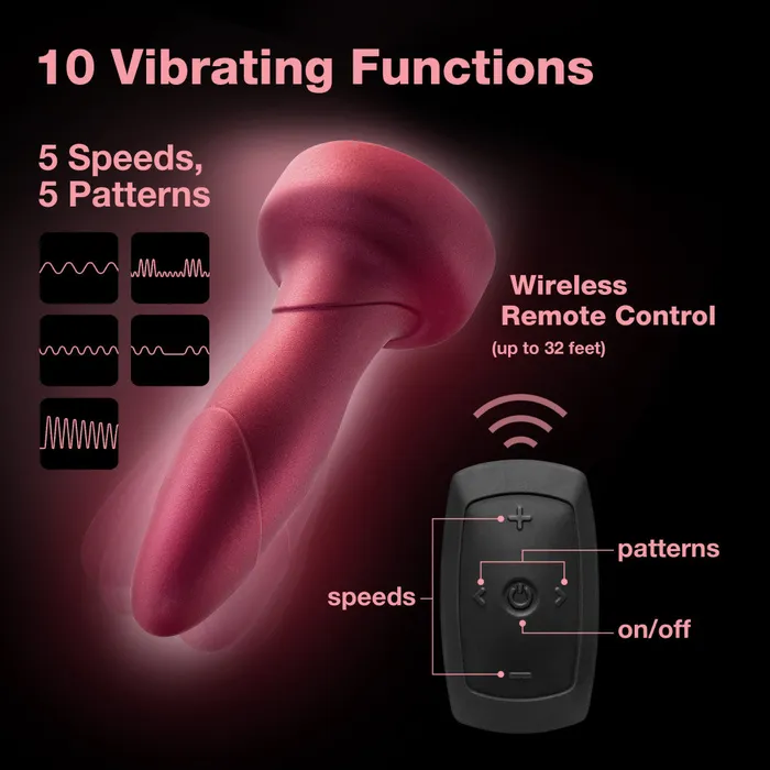 Anal Blush Anal Adventures Matrix By Blush Atomic Plug Tapered Tip With Gyrating Shaft Rotating Rimmer in Martian Wine Made from Pure Puria Silicone IPX7 Waterproof