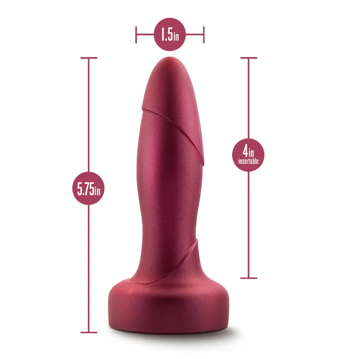 Anal Blush Anal Adventures Matrix By Blush Atomic Plug Tapered Tip With Gyrating Shaft Rotating Rimmer in Martian Wine Made from Pure Puria Silicone IPX7 Waterproof