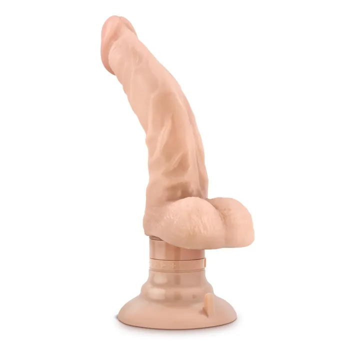 Dildos Coverboy By Blush The Boss Man Realistic Curved GSpot Beige 1025Inch Long Vibrating Dildo With Suction Cup Base Blush