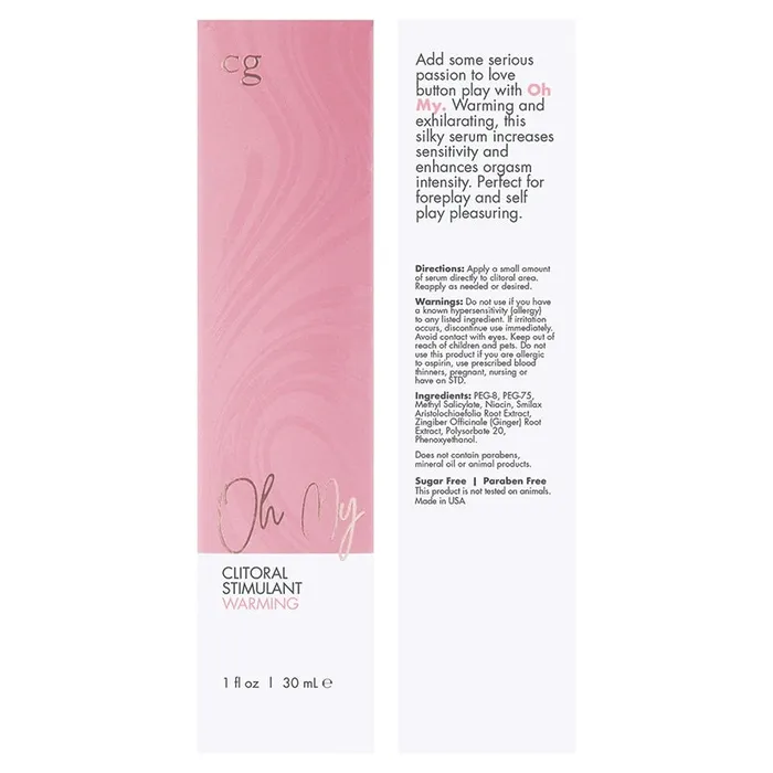 Female Sex Toys CLASSIC BRANDS CG Oh My Clitoral StimulantWarming 1oz