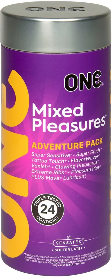 Paradise Products Vibrators One Mixed Pleasures 24 Pack Latex Condoms