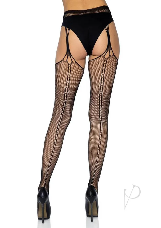 Scale Net Suspender Hose Os Black Leg Avenue Inc Anal